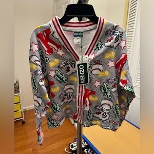 Brands/Kenzo kids ‘Athletic Print Cardigan in Light Chine Grey at Nordstrom